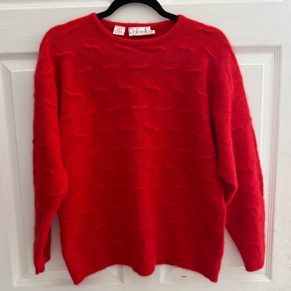 Rafaella Sweaters - Vintage Rafaella Red scoop neck long sleeve Angora Sweater Size M